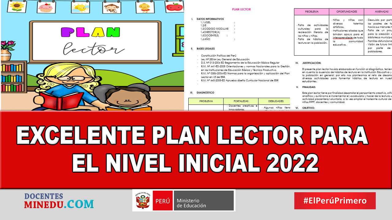 EXCELENTE PLAN LECTOR PARA EL NIVEL INICIAL 2022