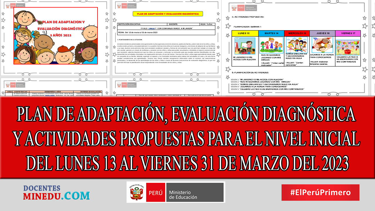 PLAN DE ADAPTACIÓN, EVALUACIÓN DIAGNÓSTICA Y ACTIVIDADES PROPUESTAS ...