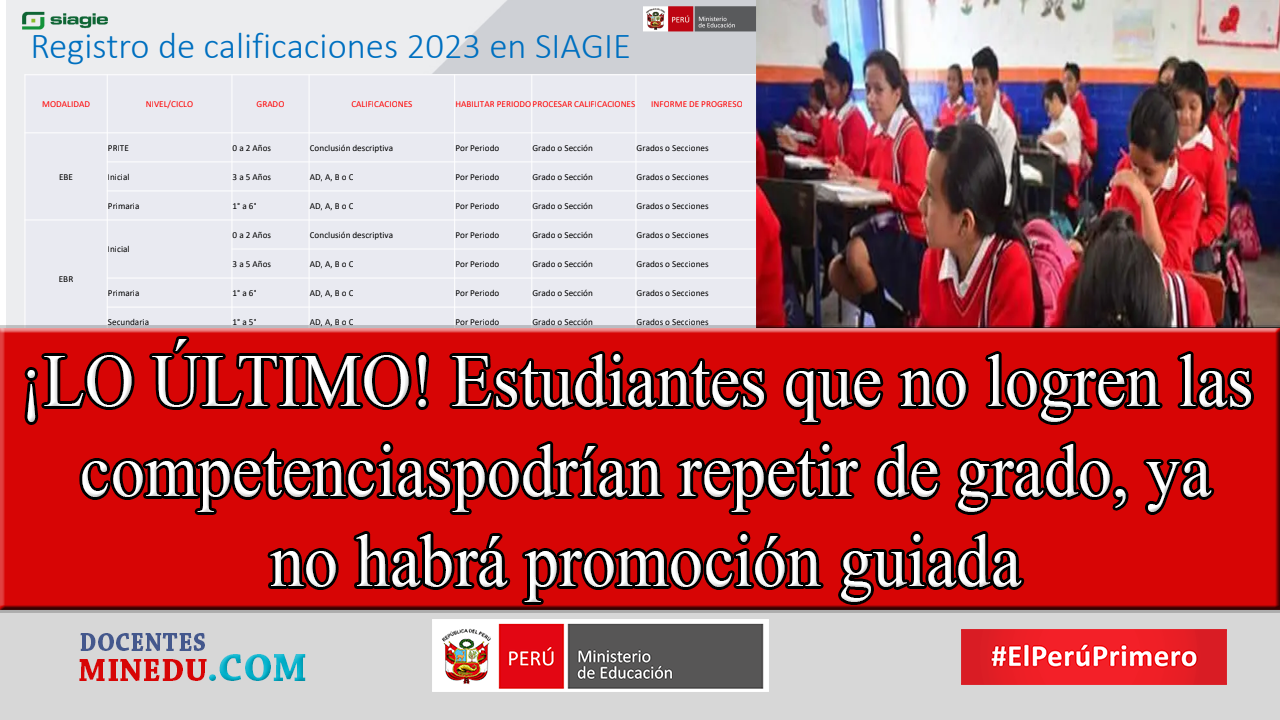 ¡LO ÚLTIMO! Estudiantes que no logren las competencias podrían repetir de grado, ya no habrá promoción guiada