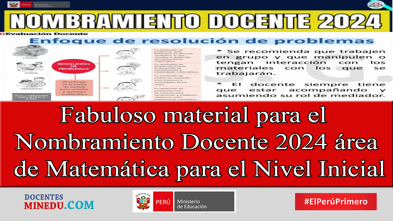 Fabuloso material para el Nombramiento Docente 2024 área de Matemática para el Nivel Inicial
