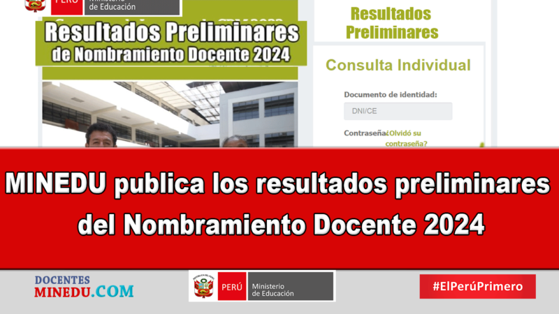 MINEDU publica los resultados preliminares del Nombramiento Docente 2024