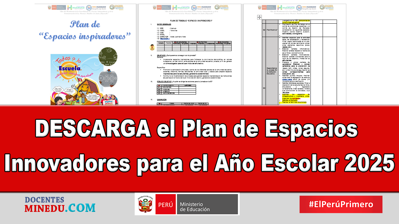 DESCARGA el Plan de Espacios Innovadores para el Año Escolar 2025